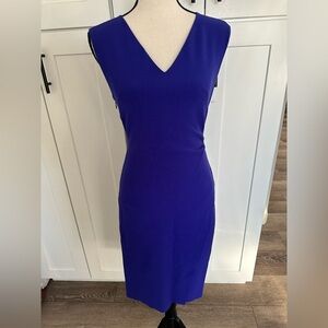 Diane Von Furstenberg purple Megan Dress Bodycon slit  spring v-neck SZ 0